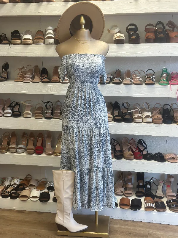 Shop Early, Save Big!Sky Blue Smocked Maxi Dress
