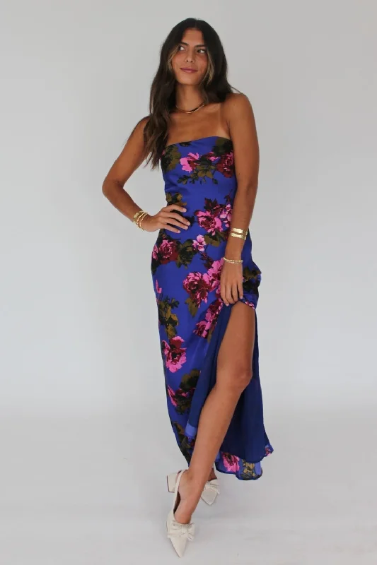 Your Dream Deal is Here!Strapless FLoral Print Maxi Dress