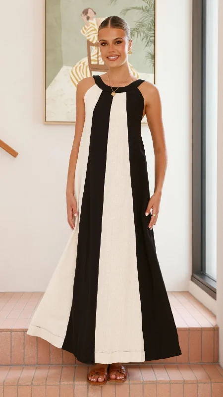 Upgrade for Less!Talaith Maxi Dress - Black / Cream