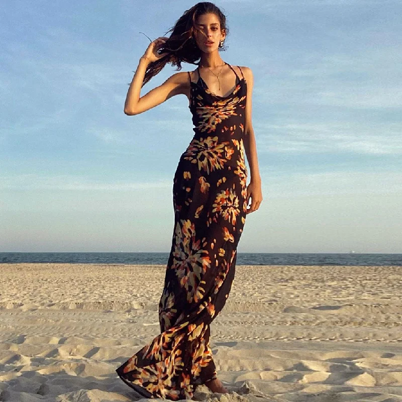 Price Drop Alert!BerryBetty - Vintage Style Firework Printed Cowl Neck Slip Maxi Dress - Black Price Drop Alert!BerryBetty - Vintage Style Firework Printed Cowl Neck Slip Maxi Dress - Black