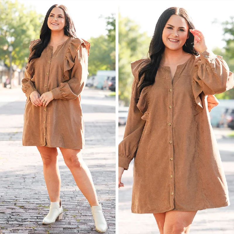 Grab Yours Before It’s Too Late!When The Night Is Here Dress, Camel