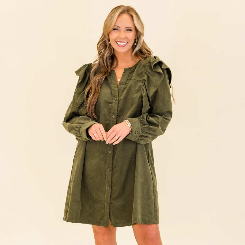 Today Only – Don’t Miss It!When The Night is Here Dress, Olive