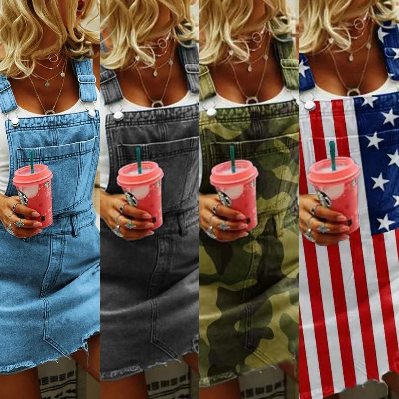 Save Like Never Before!Women Large Size Denim Street Hipster Skirt Suspender Slimming Dress Save Like Never Before!Women Large Size Denim Street Hipster Skirt Suspender Slimming Dress