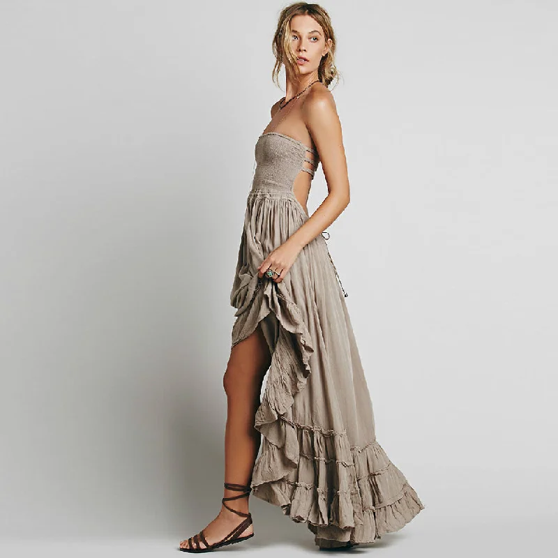 Act Fast – Limited Time Savings!Women's Backless Bohemian Beach Maxi Cotton Dress Dresses Act Fast – Limited Time Savings!Women's Backless Bohemian Beach Maxi Cotton Dress Dresses