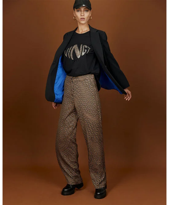 Best Deals Just for You!Access Wide Leg Geometric Print Trousers