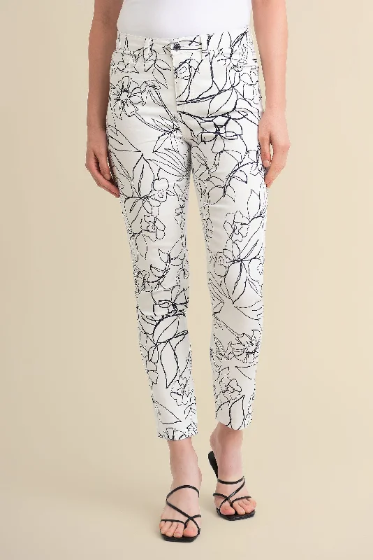 Unlock Huge Savings Now!Joseph Ribkoff Floral, Sketch-Print Trousers