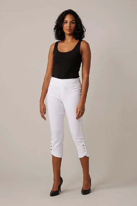 Special Discounts Inside!Joseph Ribkoff White Button Details Capris