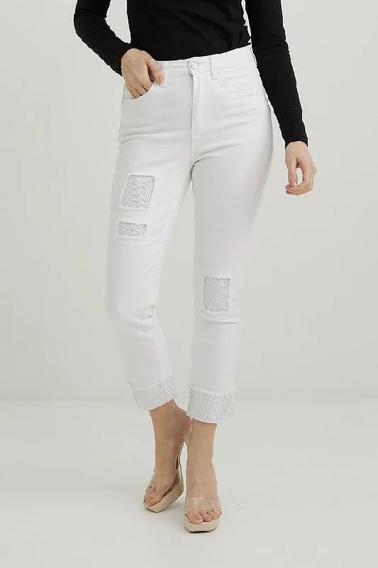Special Offer – Act Fast!Joseph Ribkoff White Embellished Pants