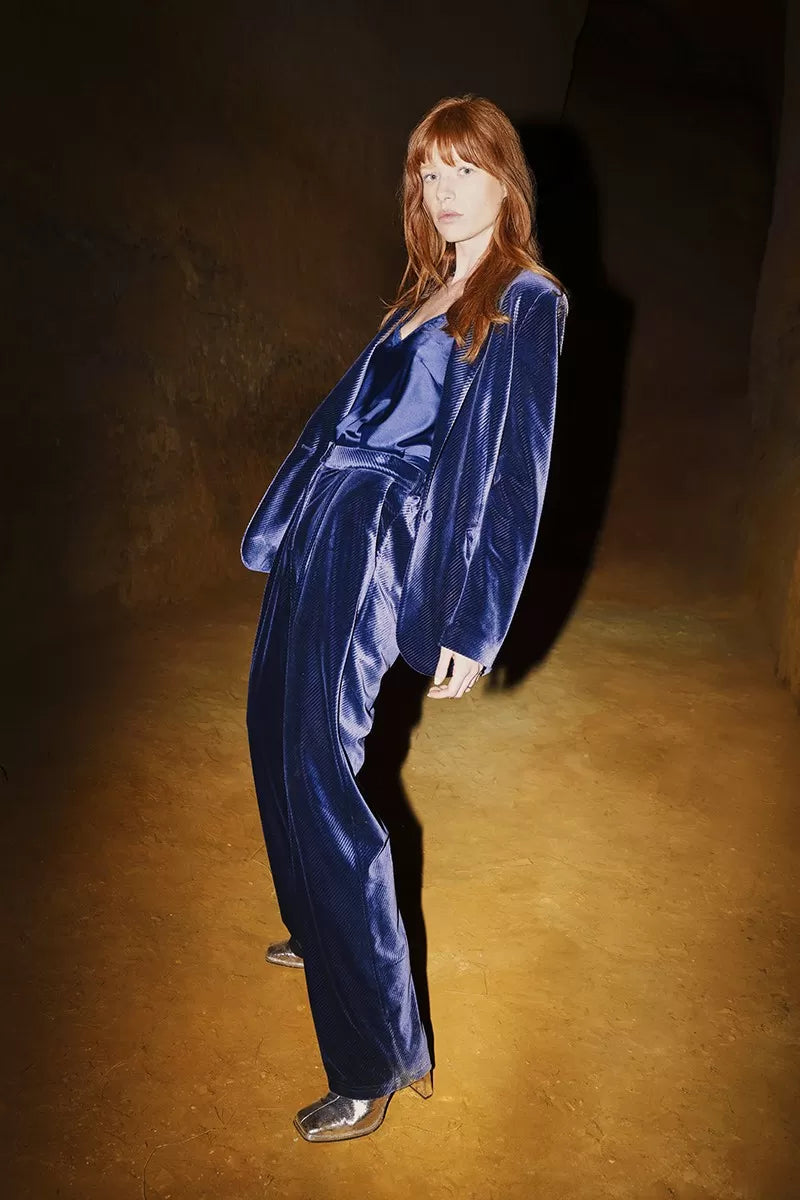 Limited Deals, Unlimited Savings!Molly Bracken Navy/Blue Fluid Velvet Pants