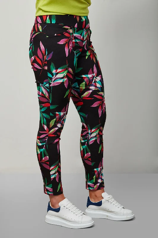 The Best Deals Won’t Wait!Joseph Ribkoff Rainbow Leaf Print Trouser