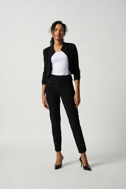 Your Shopping Wish, Our Discount Command!Essential Joseph Ribkoff Black Side Slit Detailed Trousers