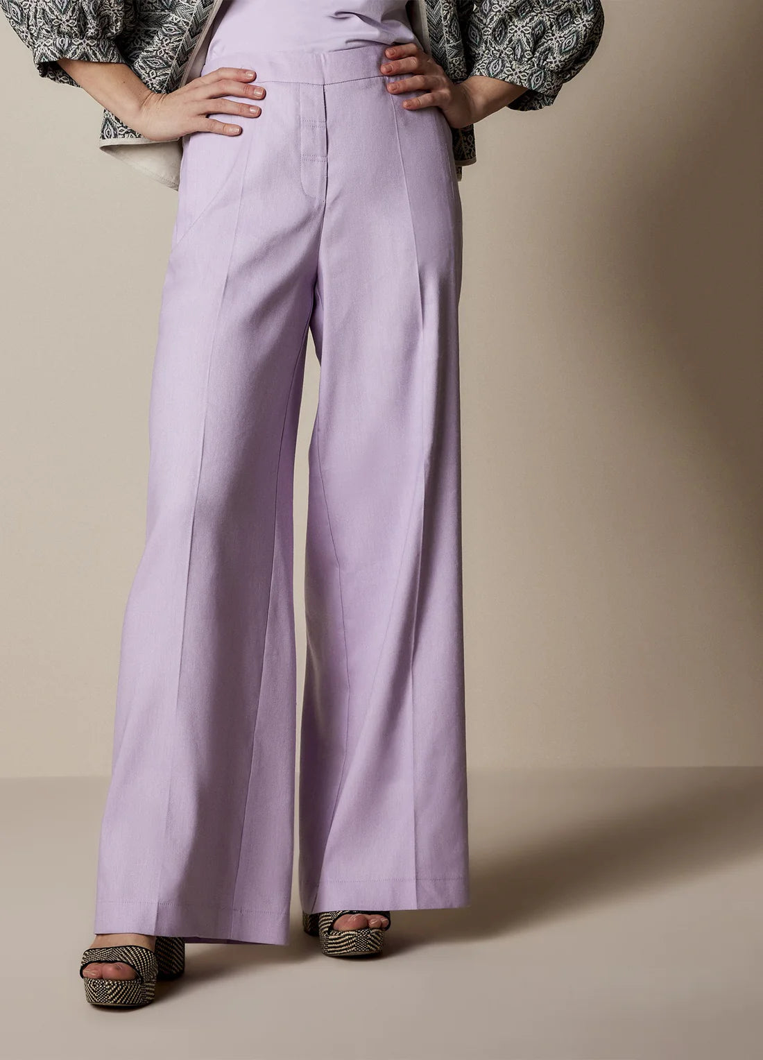 Save More When You Shop More!Summum Soft Orchid Trousers Linen Blend
