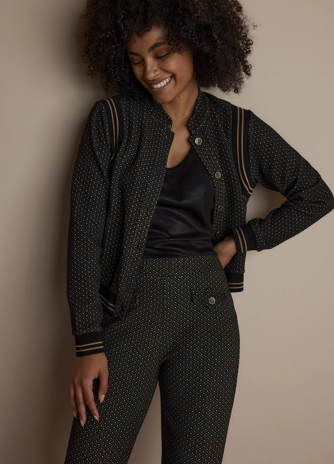 Shop More, Spend Less!Summum Mini Pattern Jacquard Flared Pants